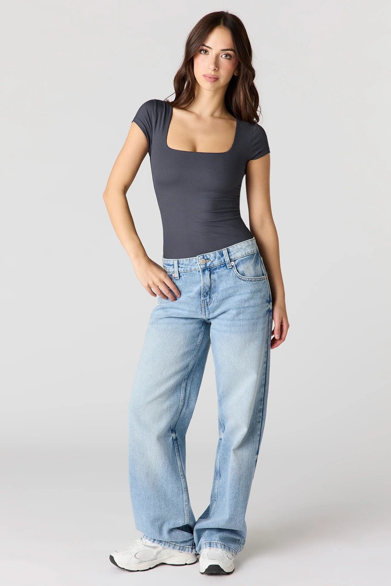 Contour Ribbed Square Neck Bodysuit - Image 7