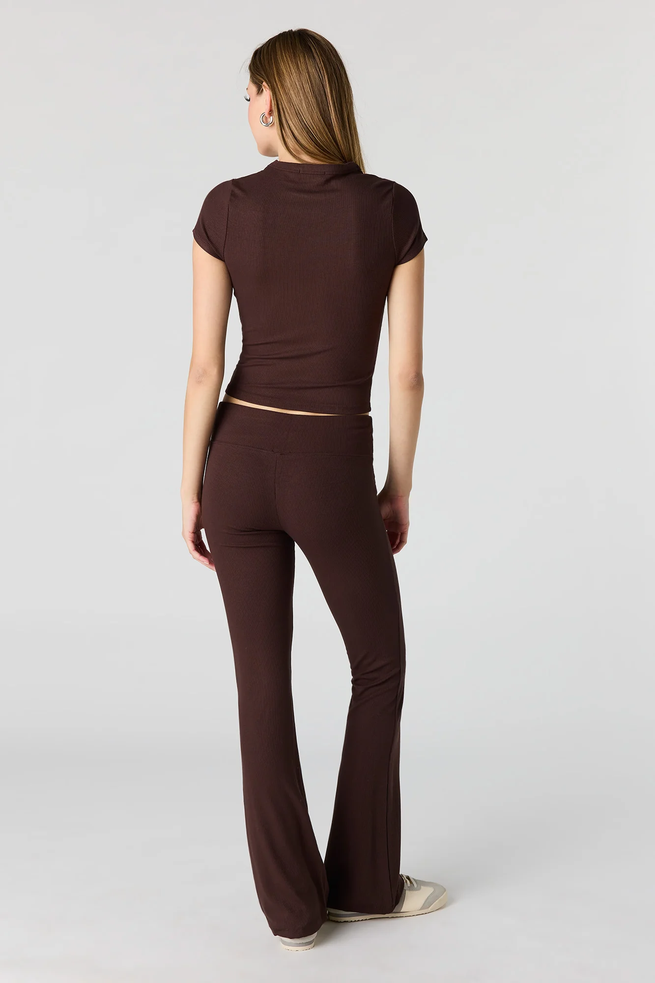 Soft Ribbed T-Shirt & Flare Pant Set - Image 4