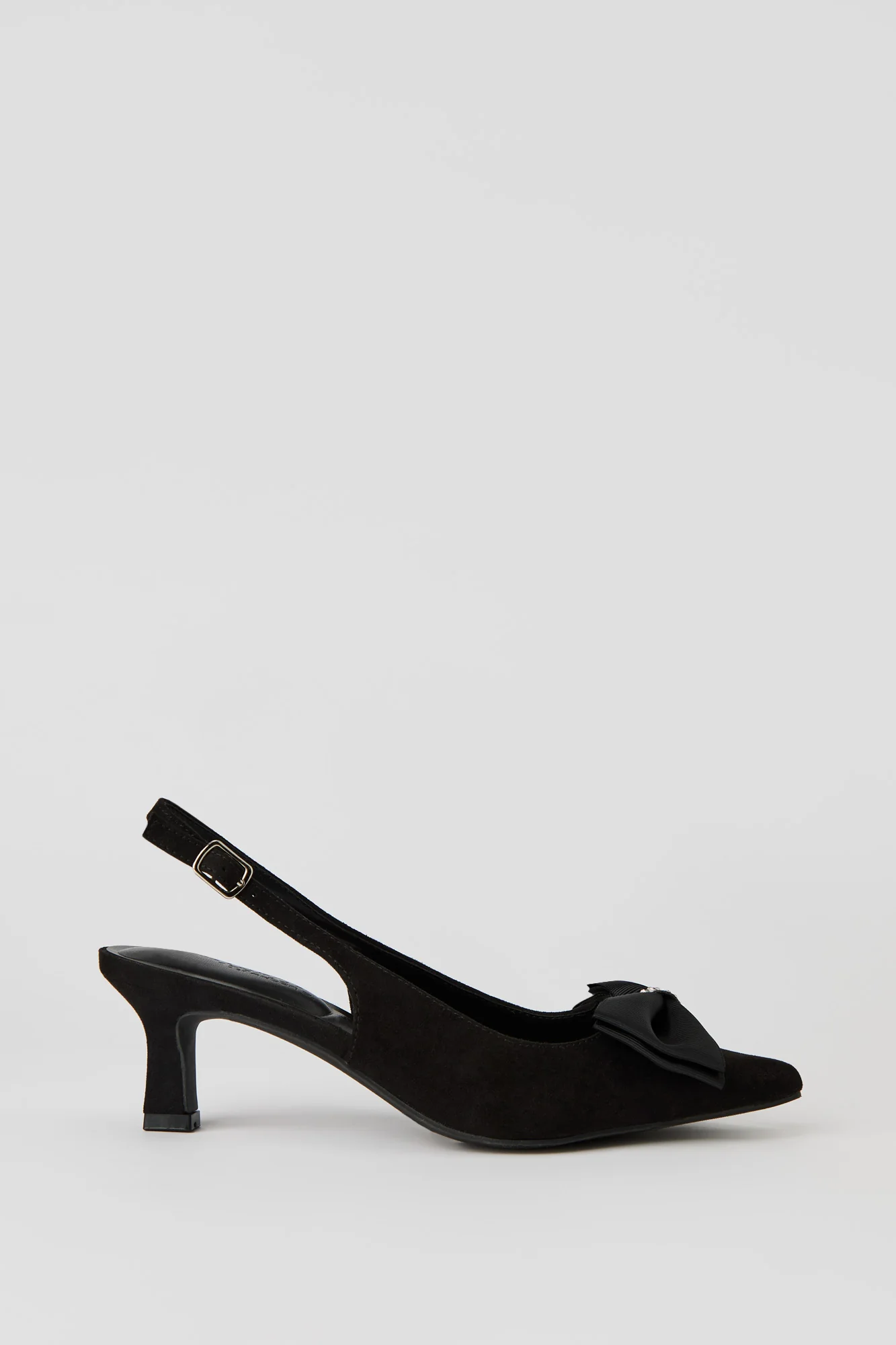 Rhinestone Bow Kitten Heeled Slingback - Image 3
