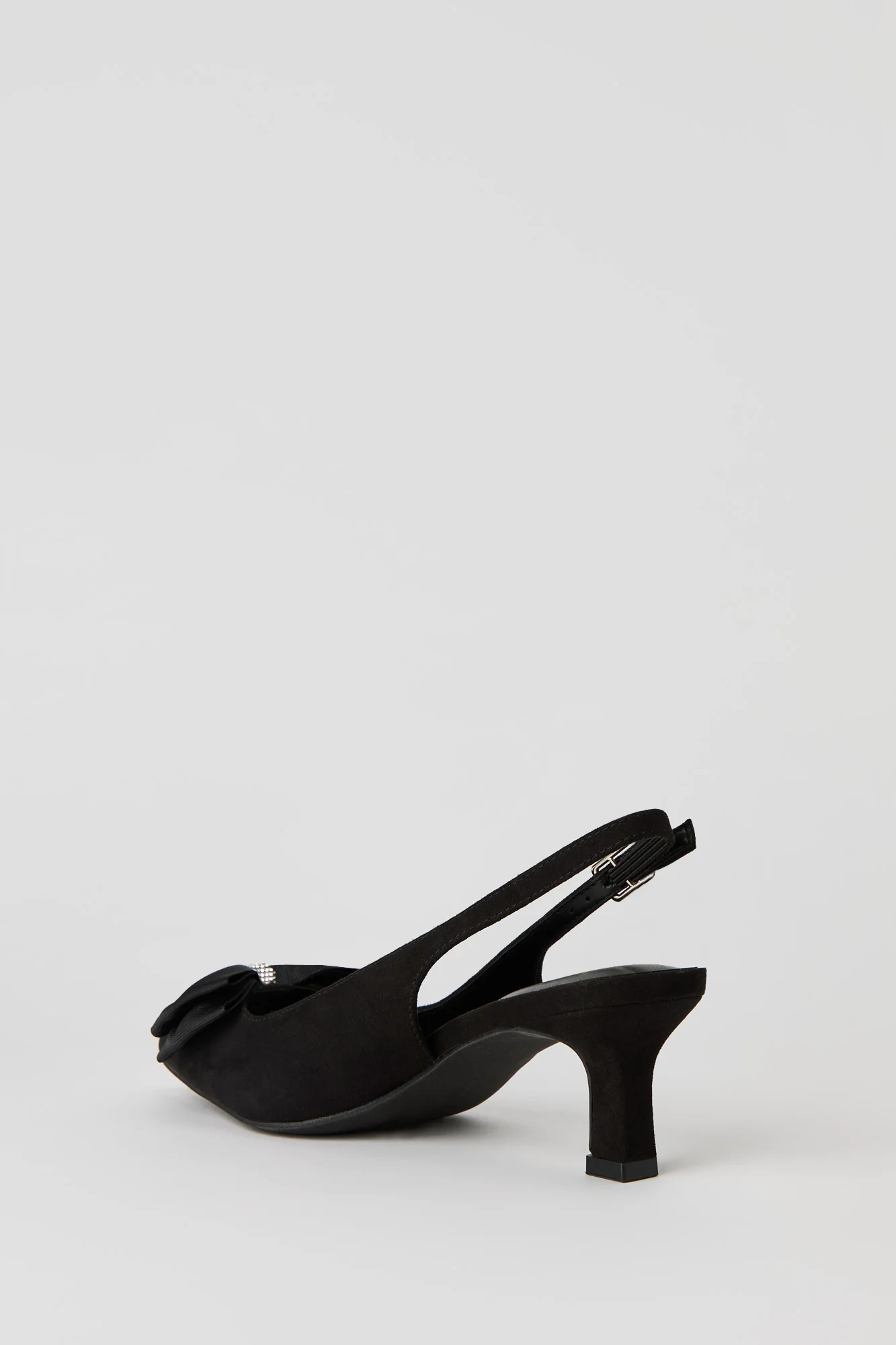 Rhinestone Bow Kitten Heeled Slingback - Image 4