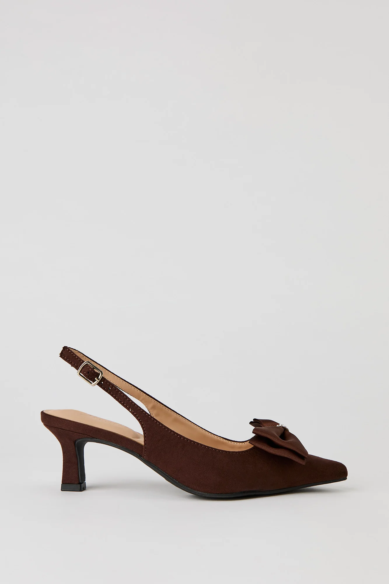 Rhinestone Bow Kitten Heeled Slingback - Image 5