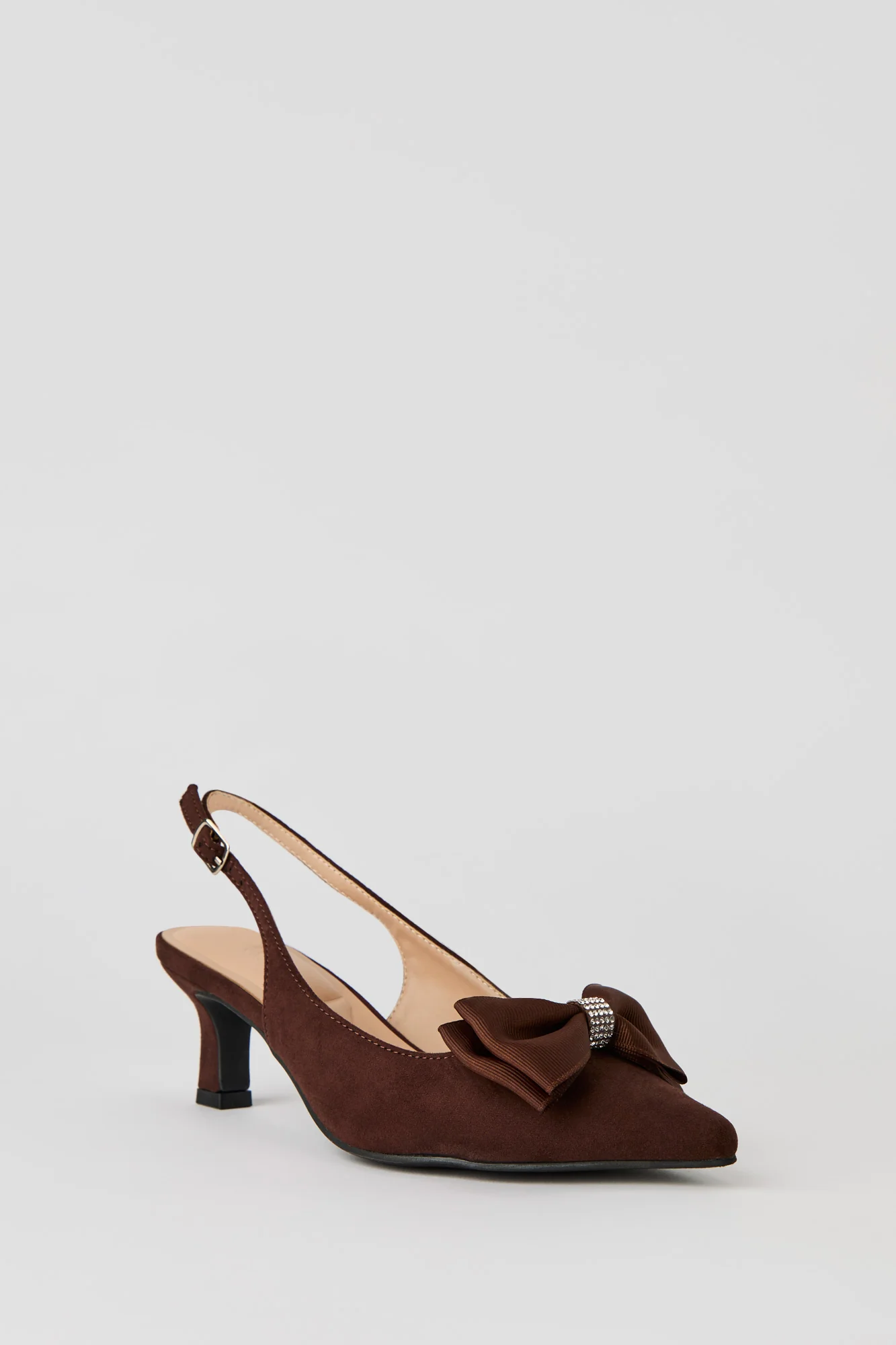 Rhinestone Bow Kitten Heeled Slingback - Image 6