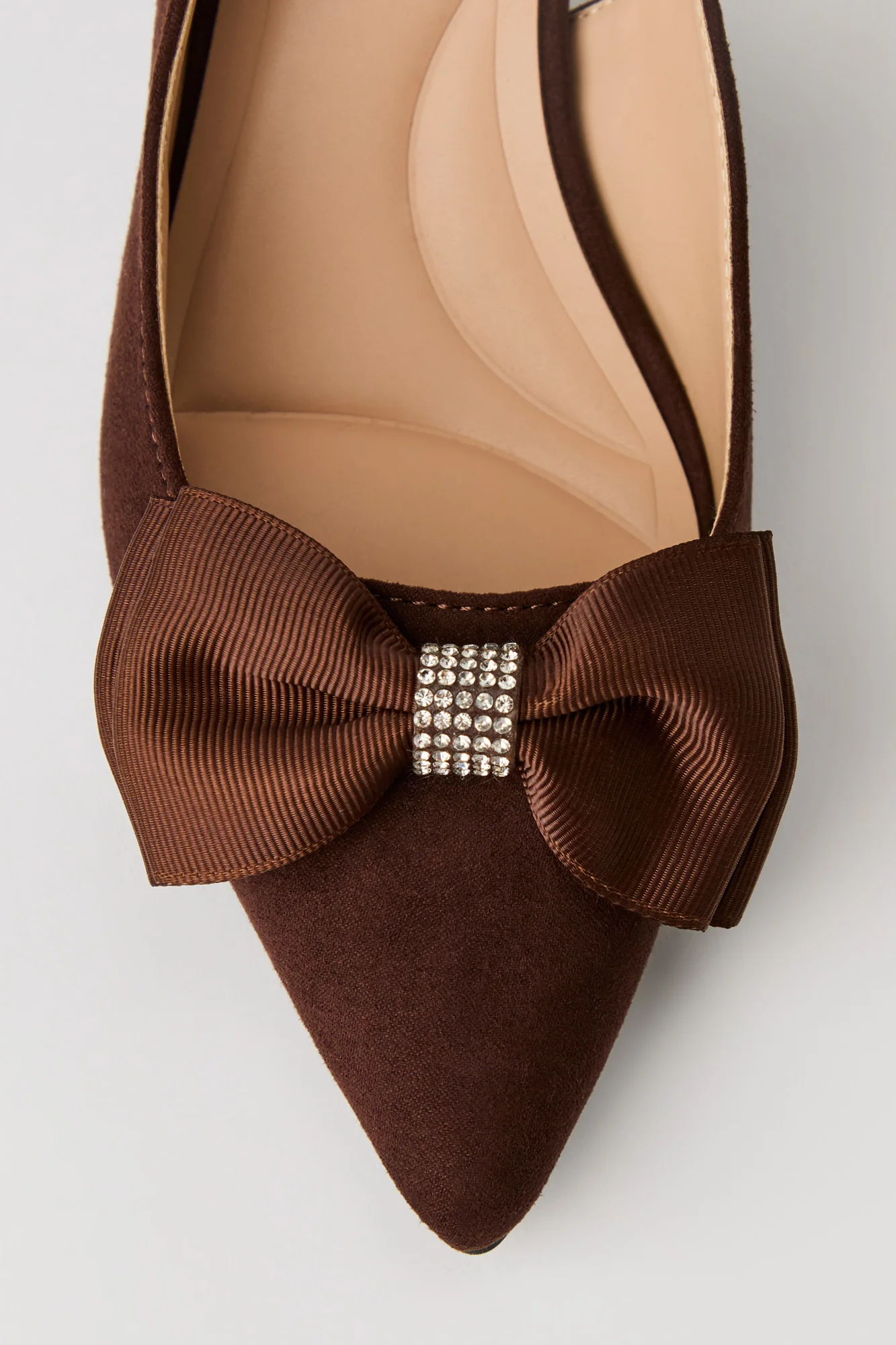 Rhinestone Bow Kitten Heeled Slingback - Image 7