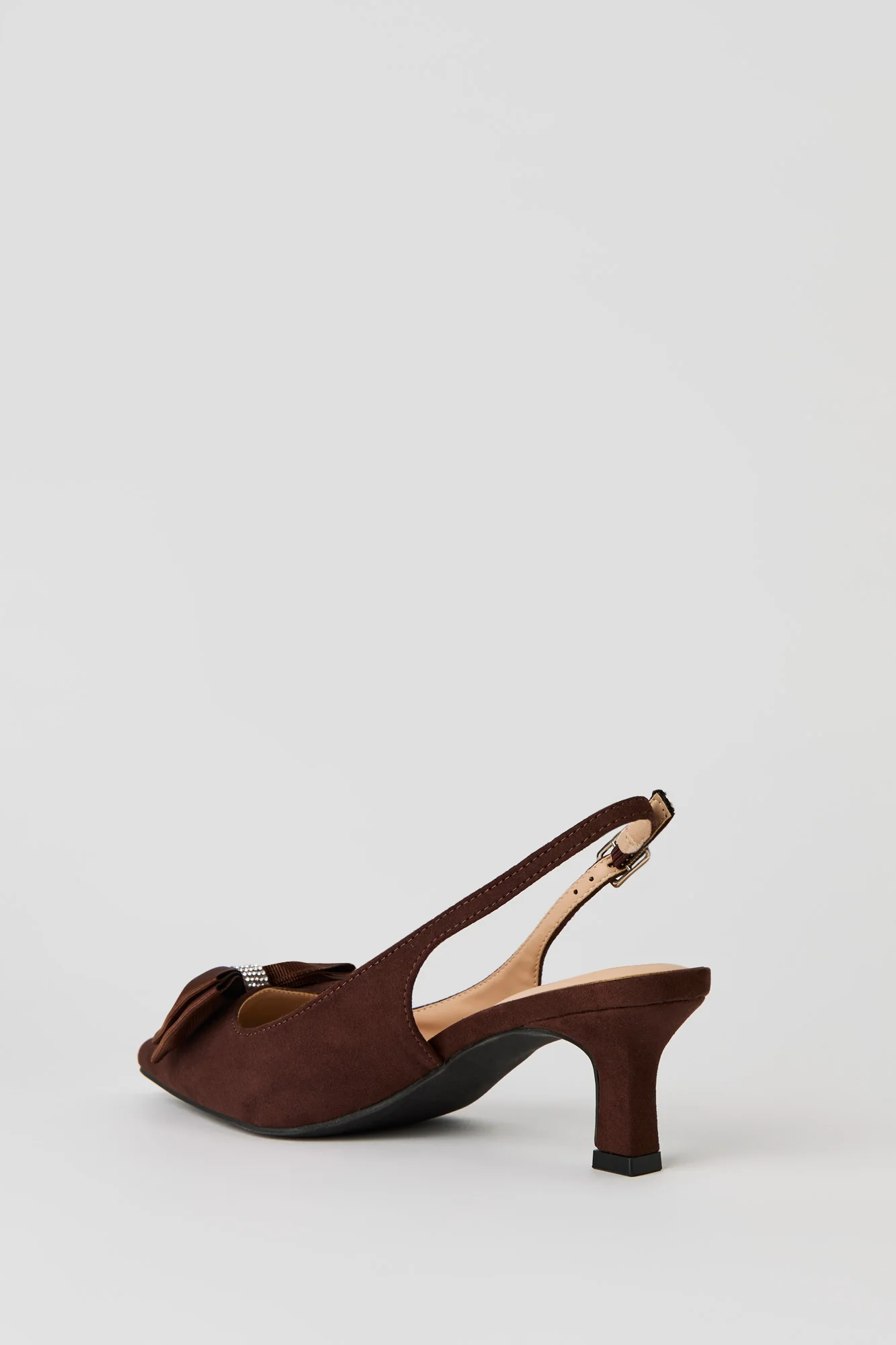 Rhinestone Bow Kitten Heeled Slingback - Image 8