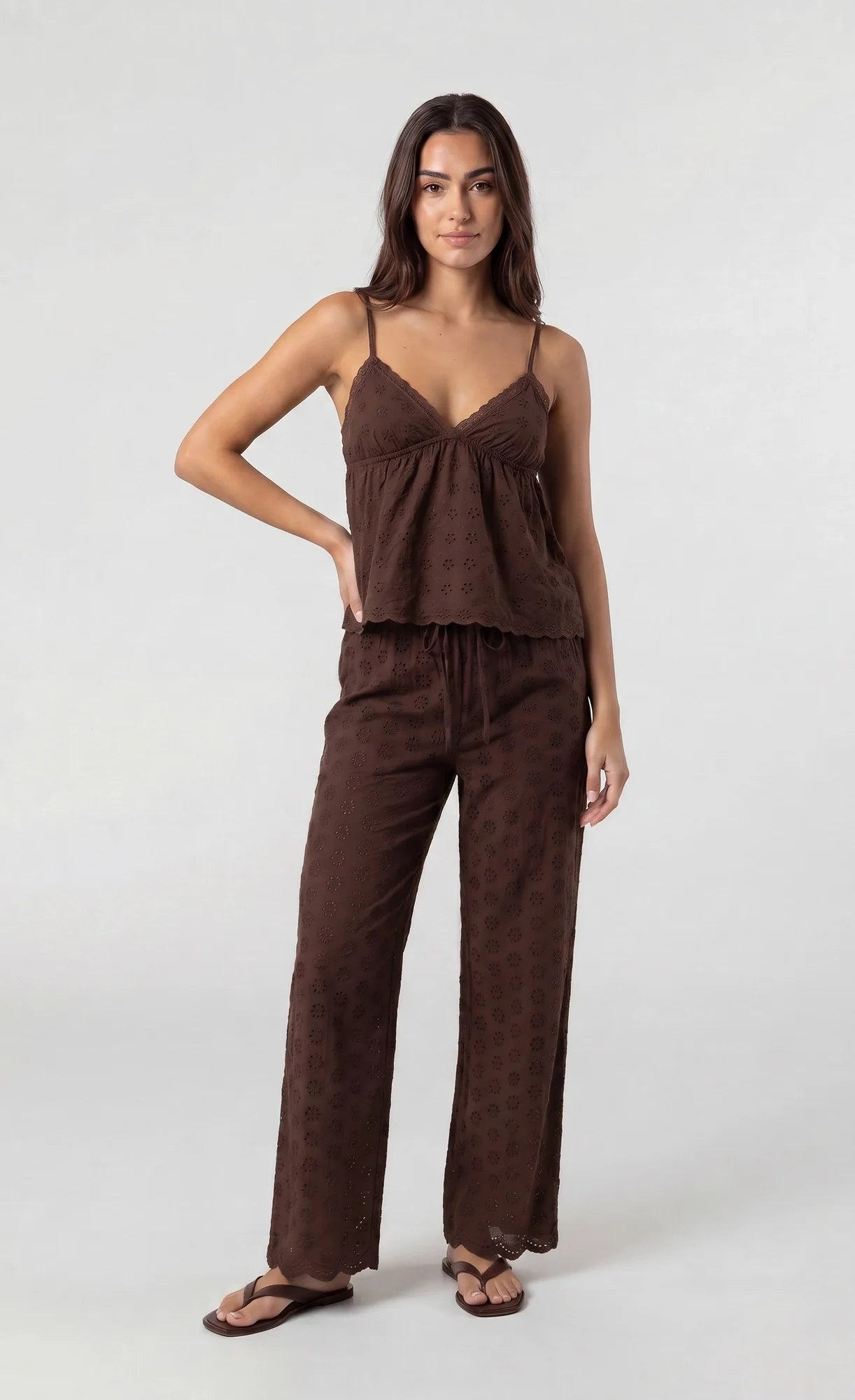 Eyelet Wide Leg Pant - Image 5