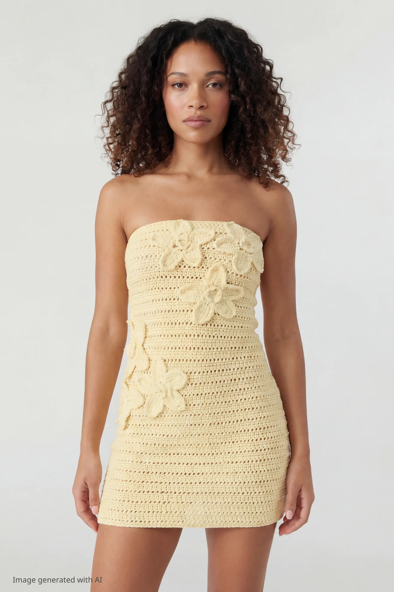 Crochet Floral Mini Tube Dress - Image 13