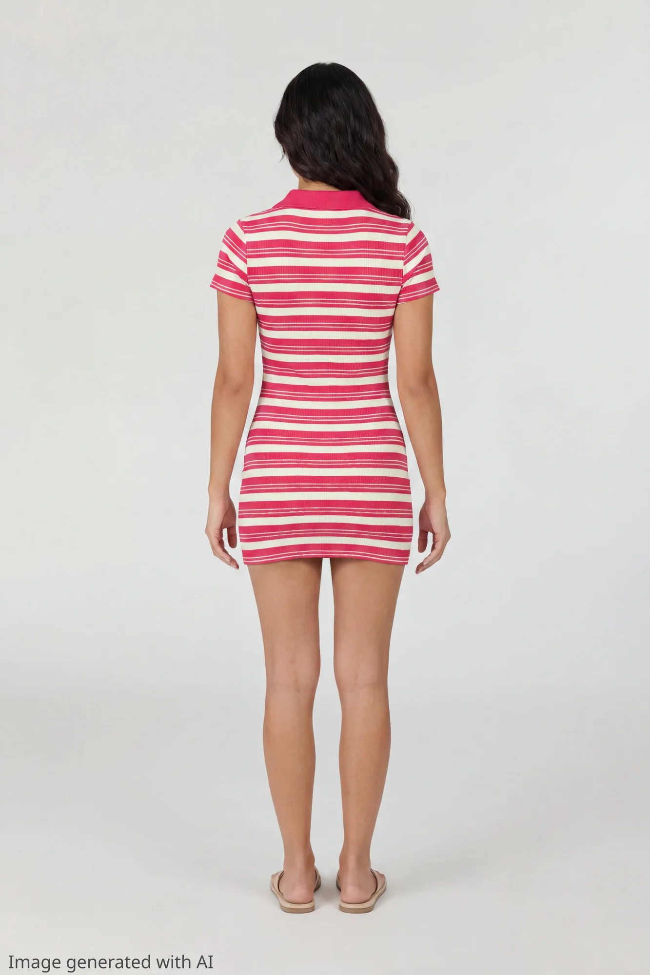 Striped Mini Polo Dress - Image 3