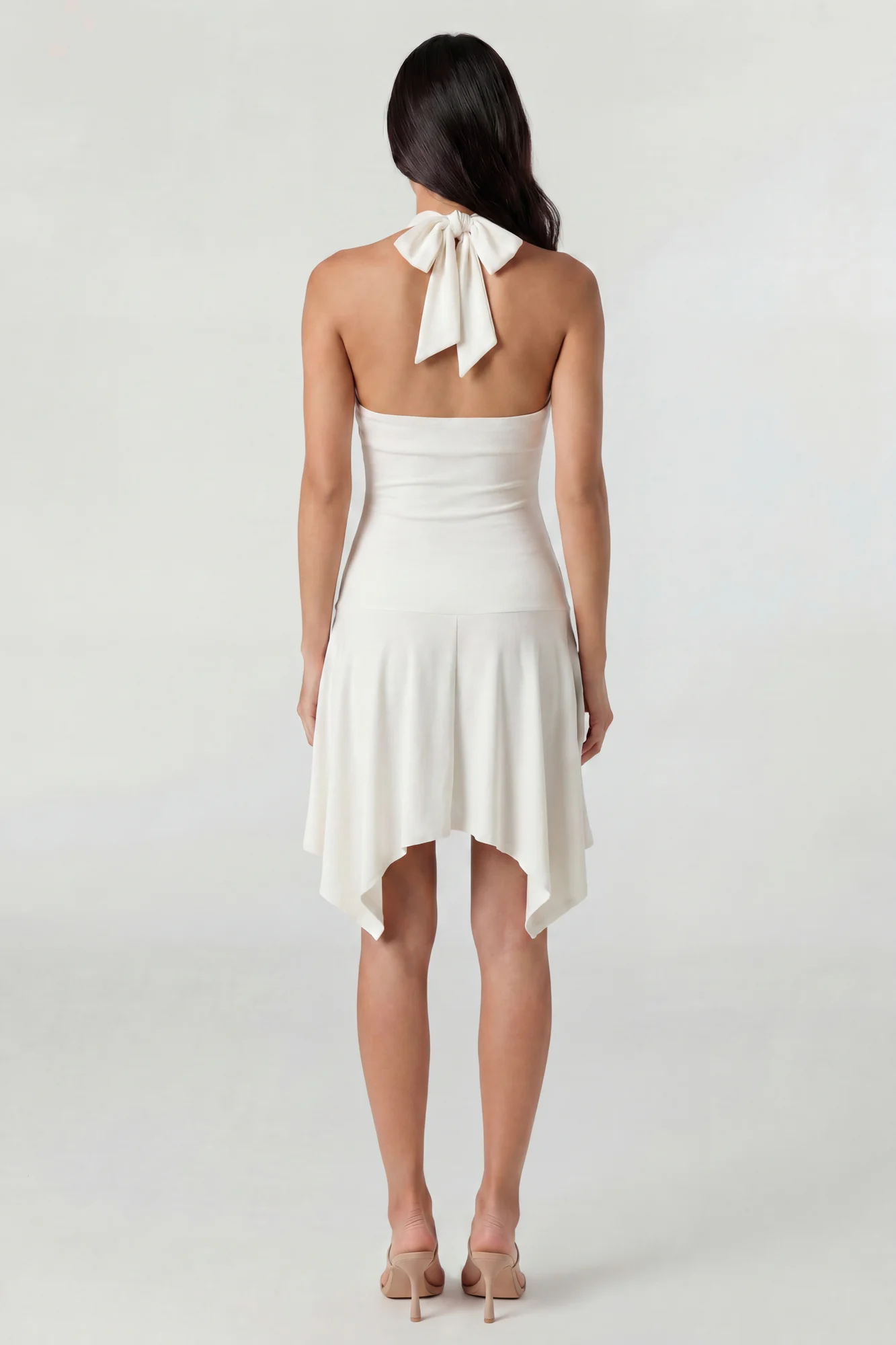 Asymmetrical Mini Halter Dress - Image 2