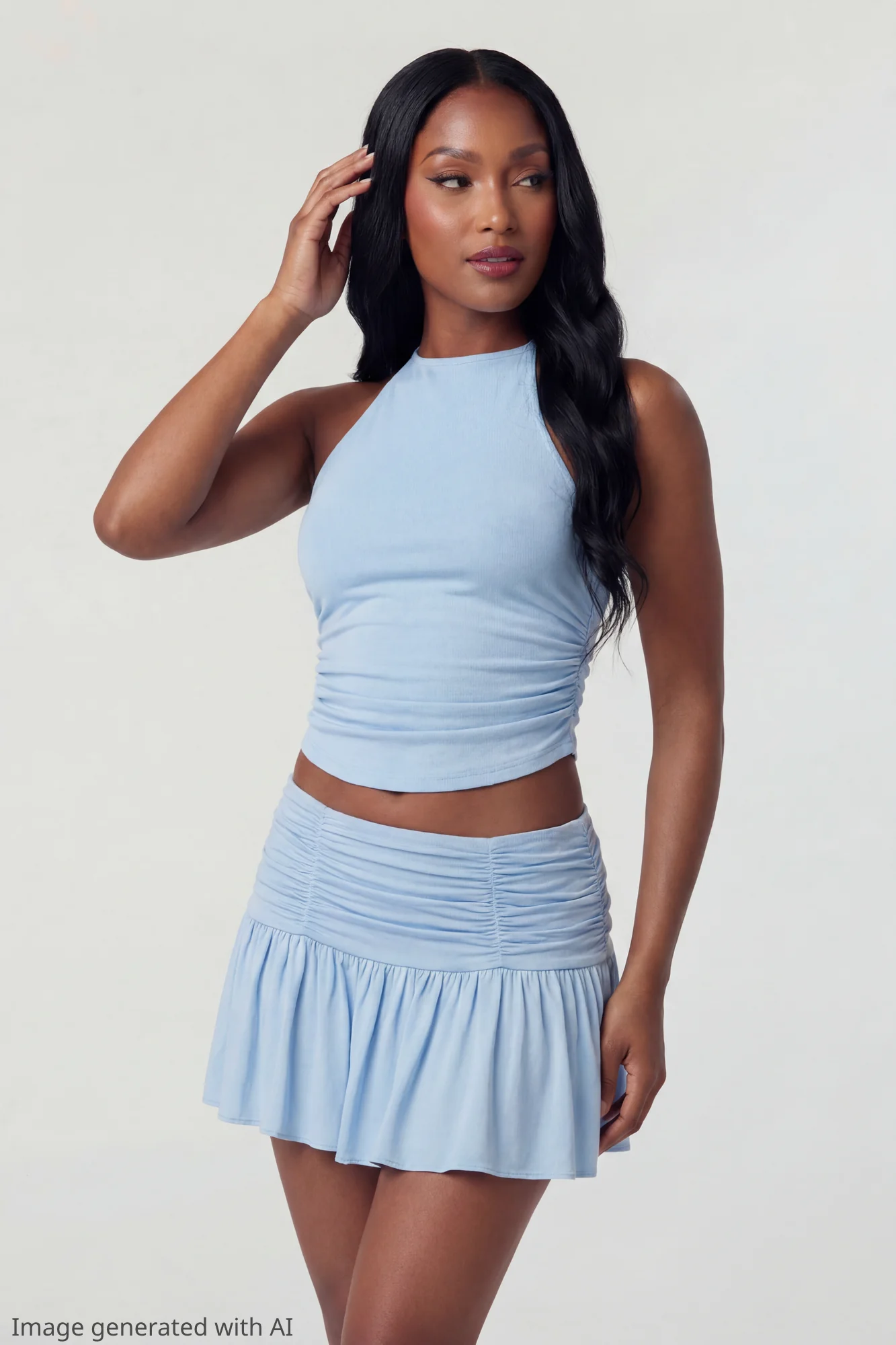 Mesh Halter Top & Mini Skirt Set - Image 10