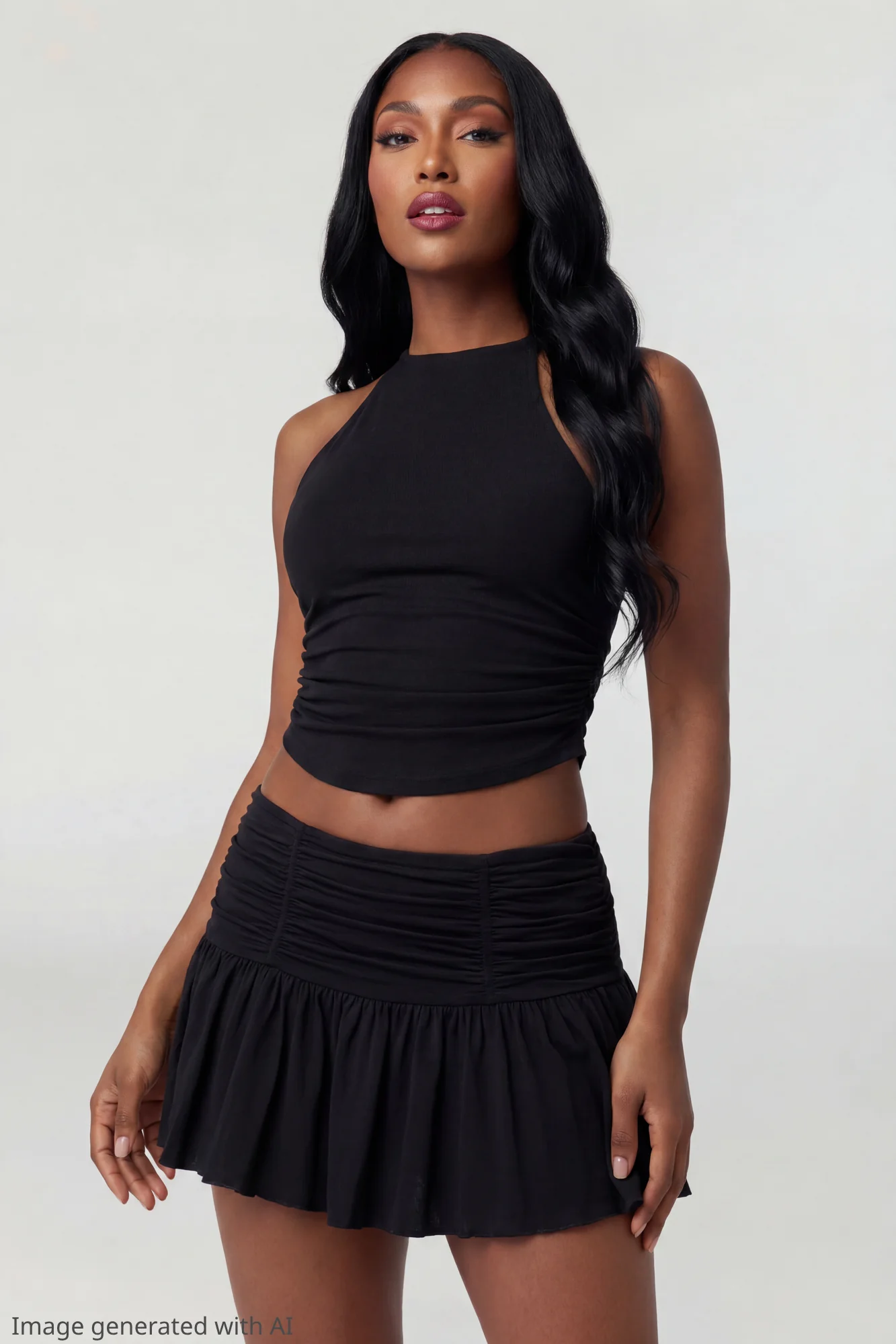 Mesh Halter Top & Mini Skirt Set - Image 7