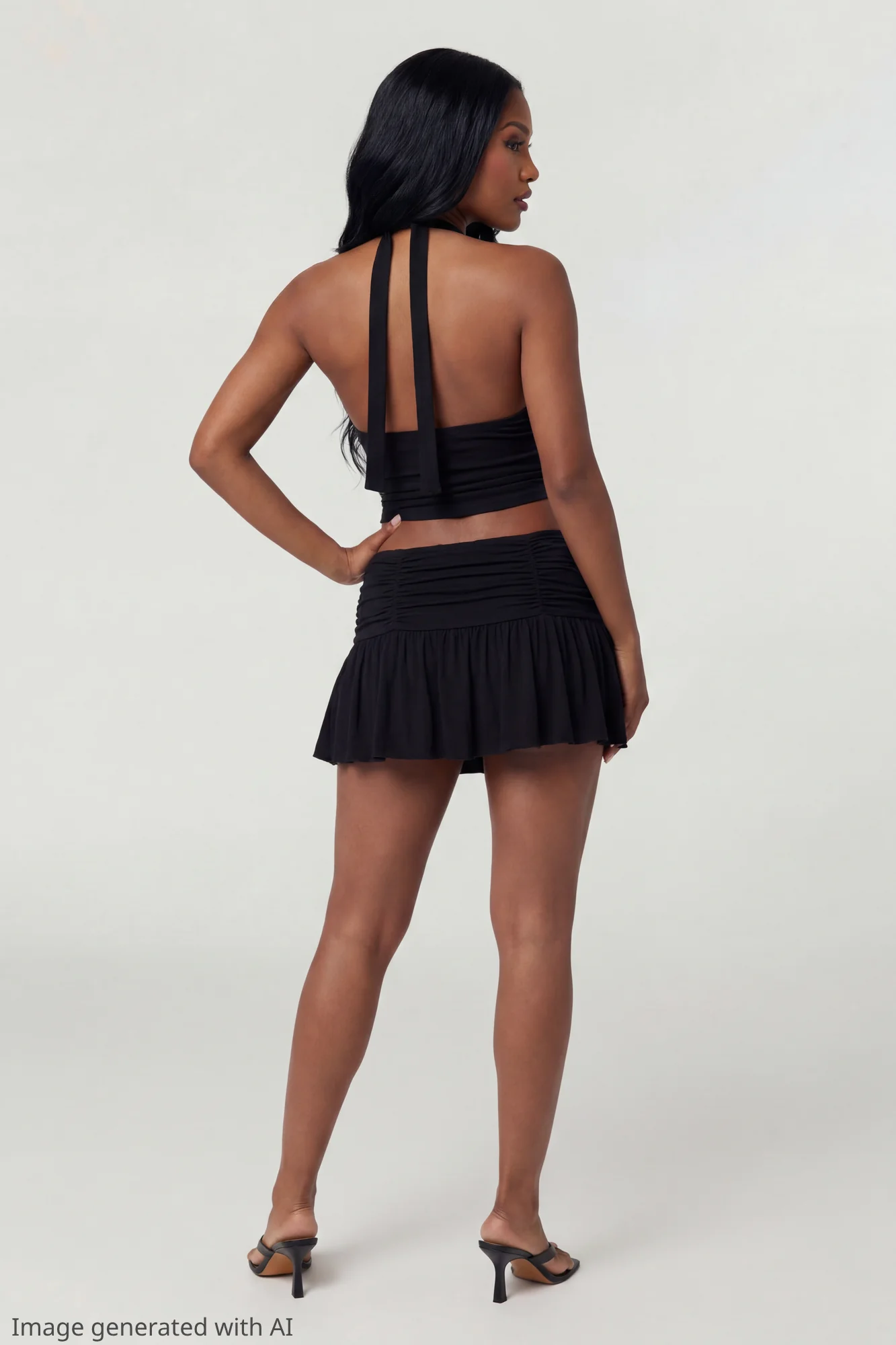 Mesh Halter Top & Mini Skirt Set - Image 8