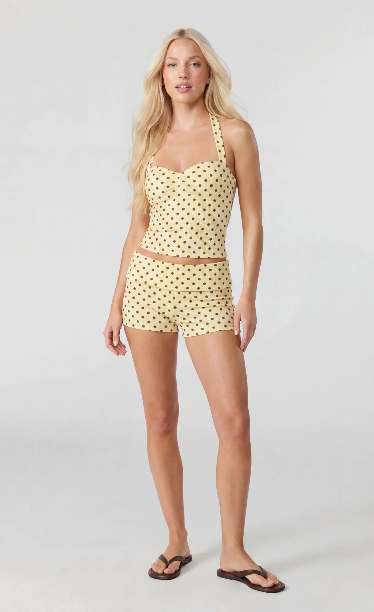 Ribbed Halter Tank & Foldover Waist Short - Image 15