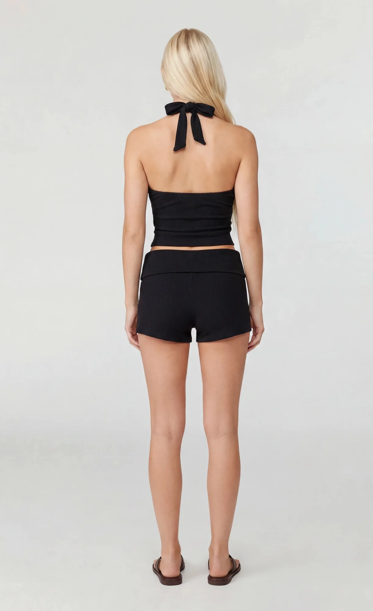 Ribbed Halter Tank & Foldover Waist Short - Image 5