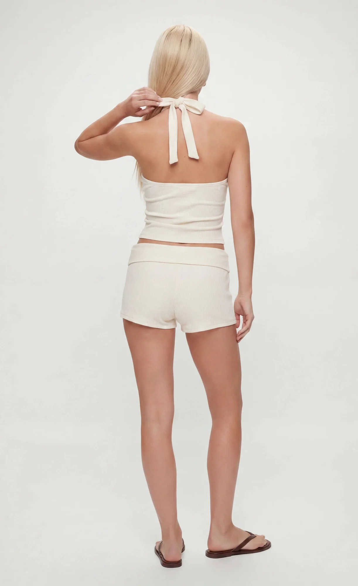 Ribbed Halter Tank & Foldover Waist Short - Image 8