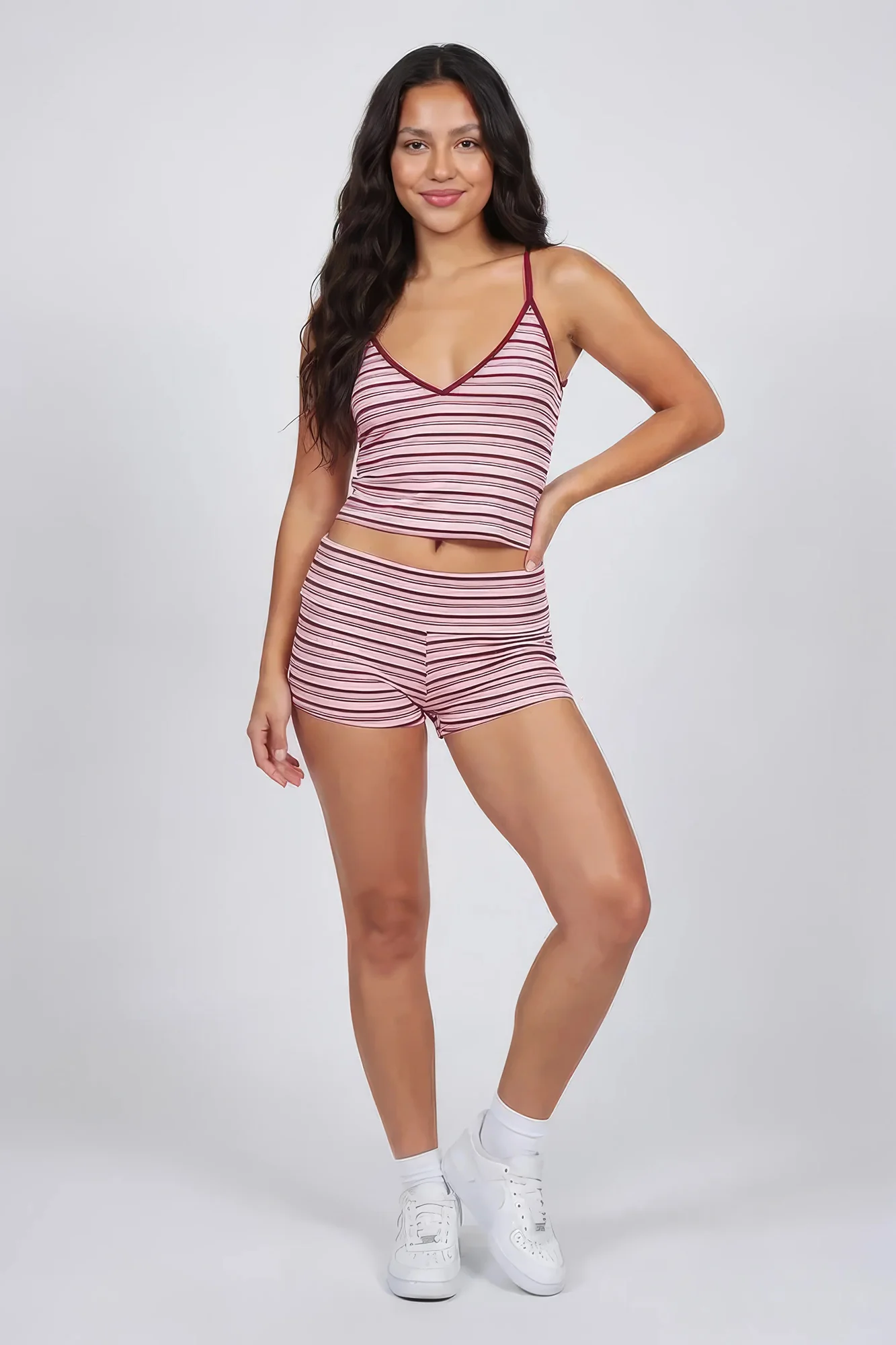 Striped Foldover Waist Shortie - Image 12