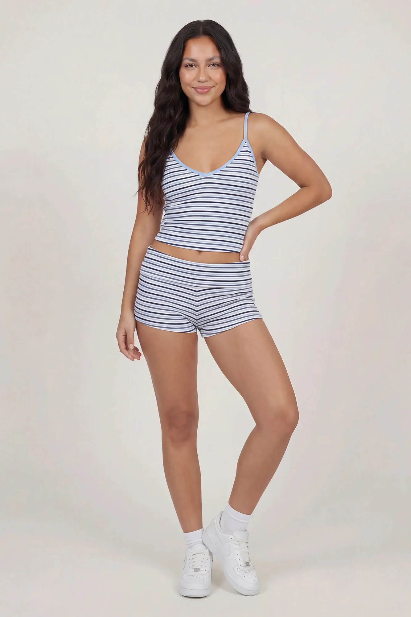Striped Foldover Waist Shortie - Image 14
