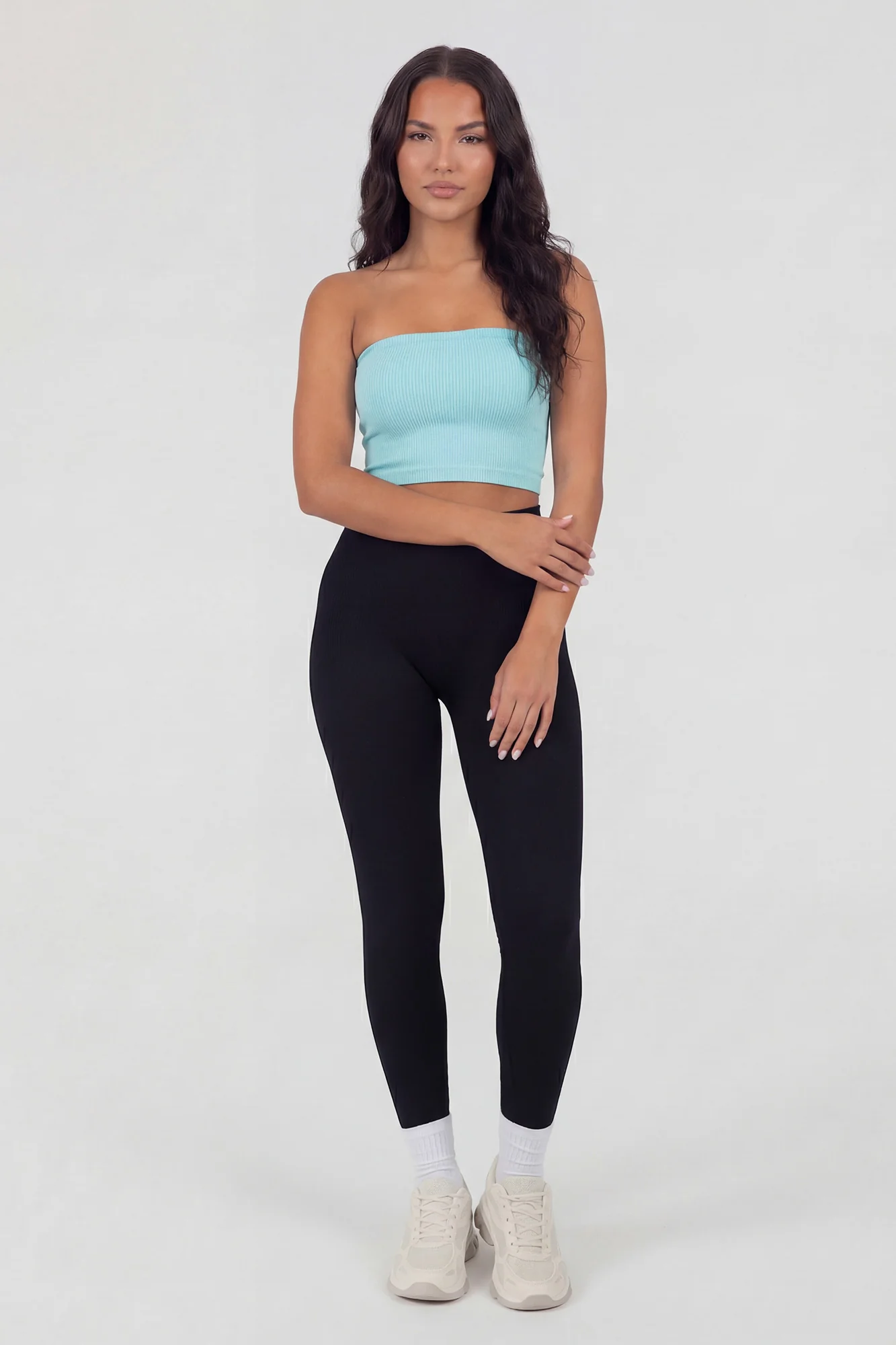 Seamless Ribbed Cropped Tube Top - Image 3