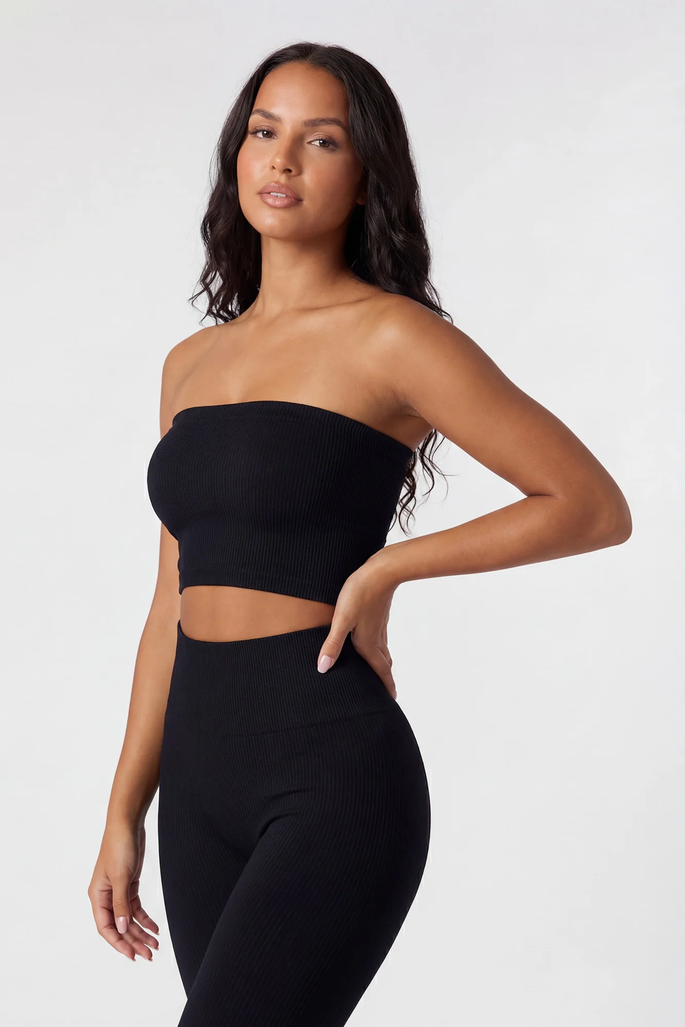 Seamless Ribbed Cropped Tube Top - Image 4